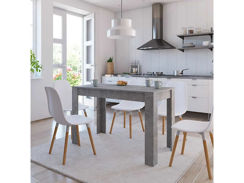 Table à manger Gris béton 120x60x76 cm Bois d'ingénierie