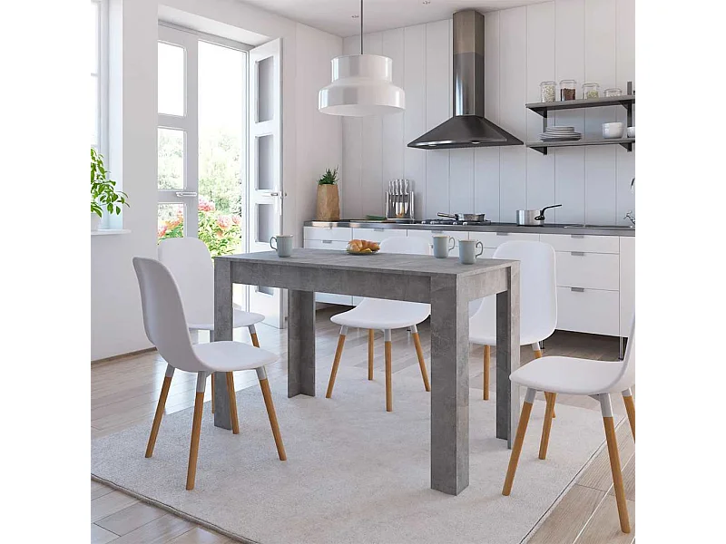 Eettafel 120x60x76 cm bewerkt hout betongrijs