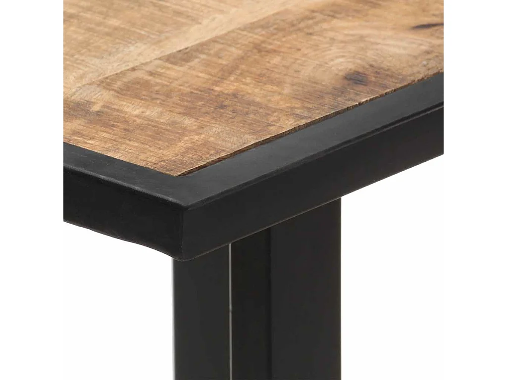 Mesa de jantar 140 cm madeira de mangueira áspera