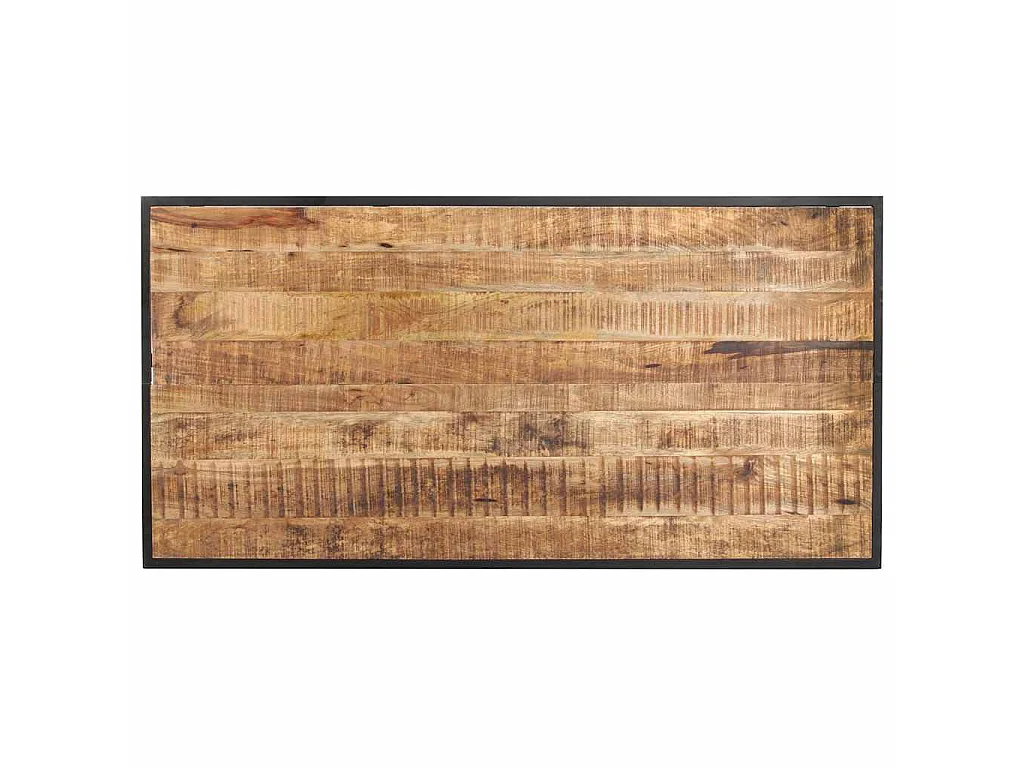 Mesa de jantar 140 cm madeira de mangueira áspera