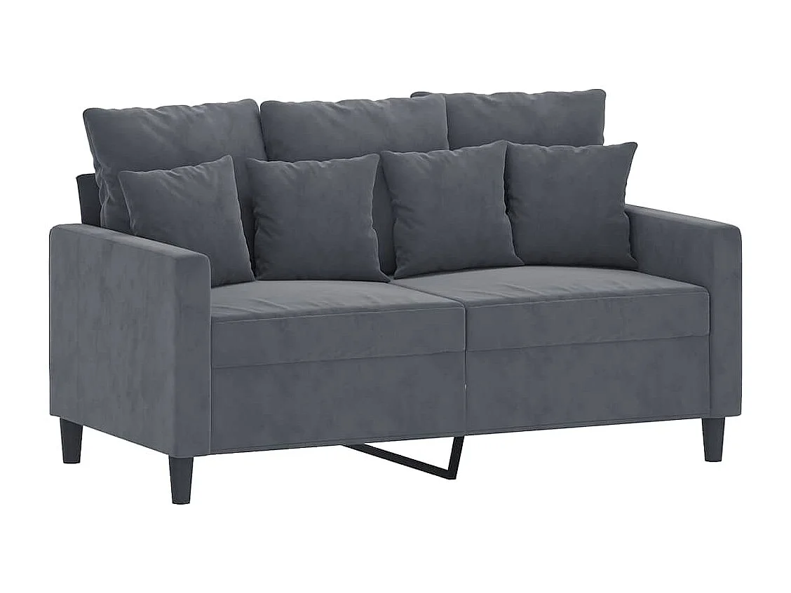 Sofá de 2 lugares 120 cm veludo cinza-escuro