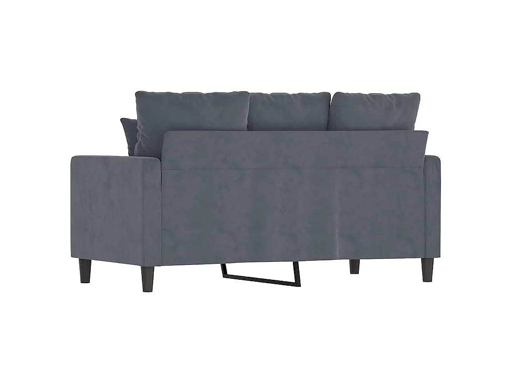 Sofá de 2 lugares 120 cm veludo cinza-escuro