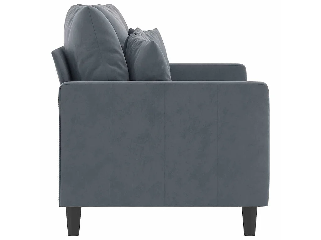 Sofá de 2 lugares 120 cm veludo cinza-escuro