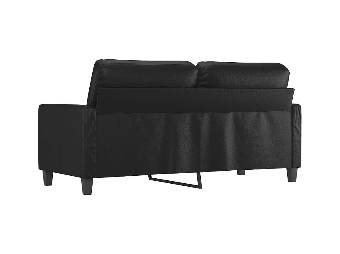 Canapé à 2 places Noir 140 cm Similicuir