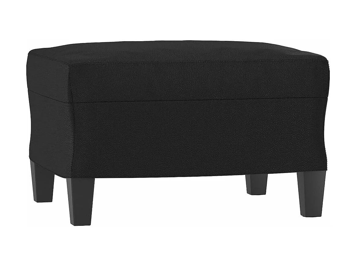 Canapé à 3 places avec repose-pieds Noir 180 cm Similicuir