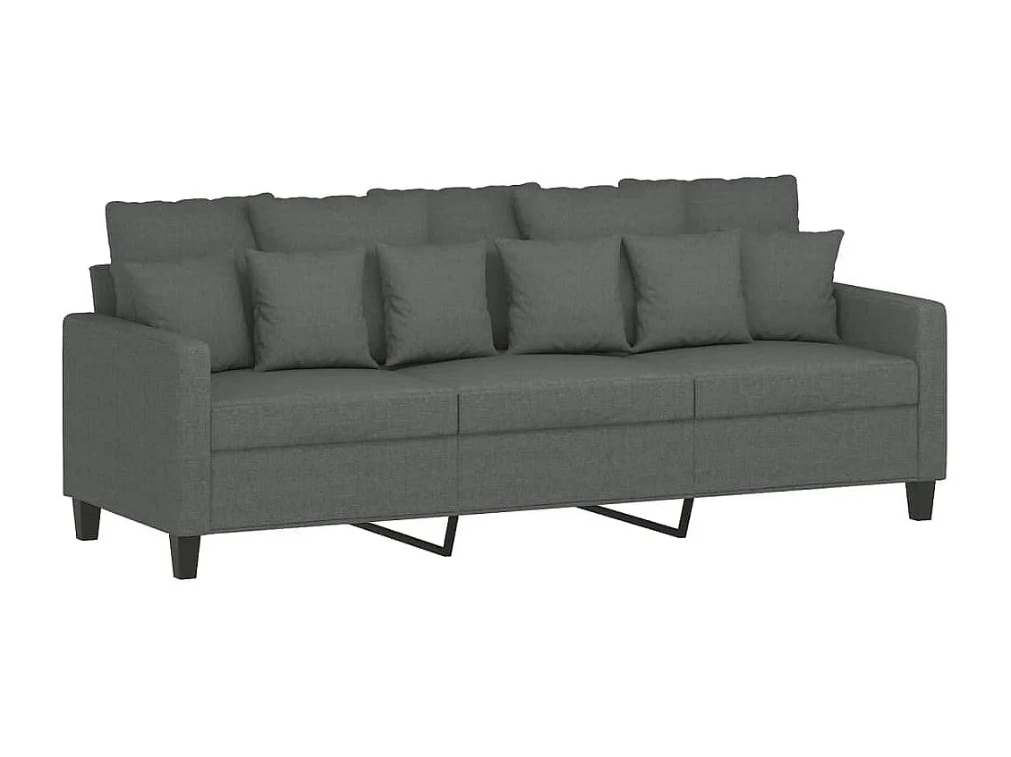 3-Sitzer-Sofa mit Hocker Dunkelgrau 180 cm Stoff