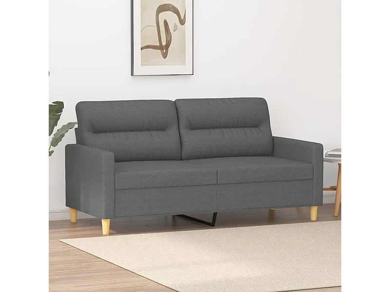 Sofa dwuosobowa Ciemnoszary 140 cm Tkanina Nowoczesna i Wygodna