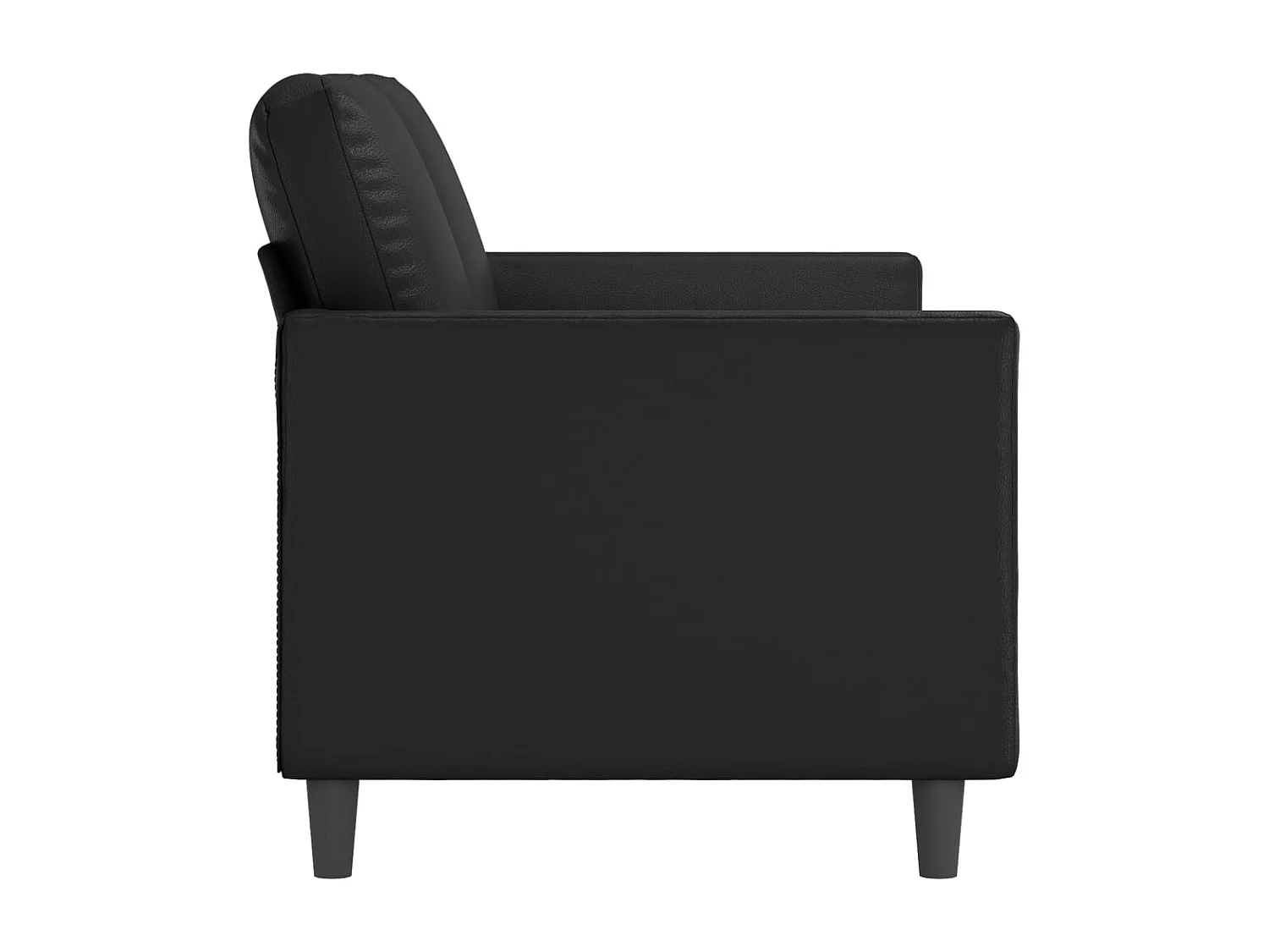 Sofá de 2 plazas de cuero sintético negro 140 cm