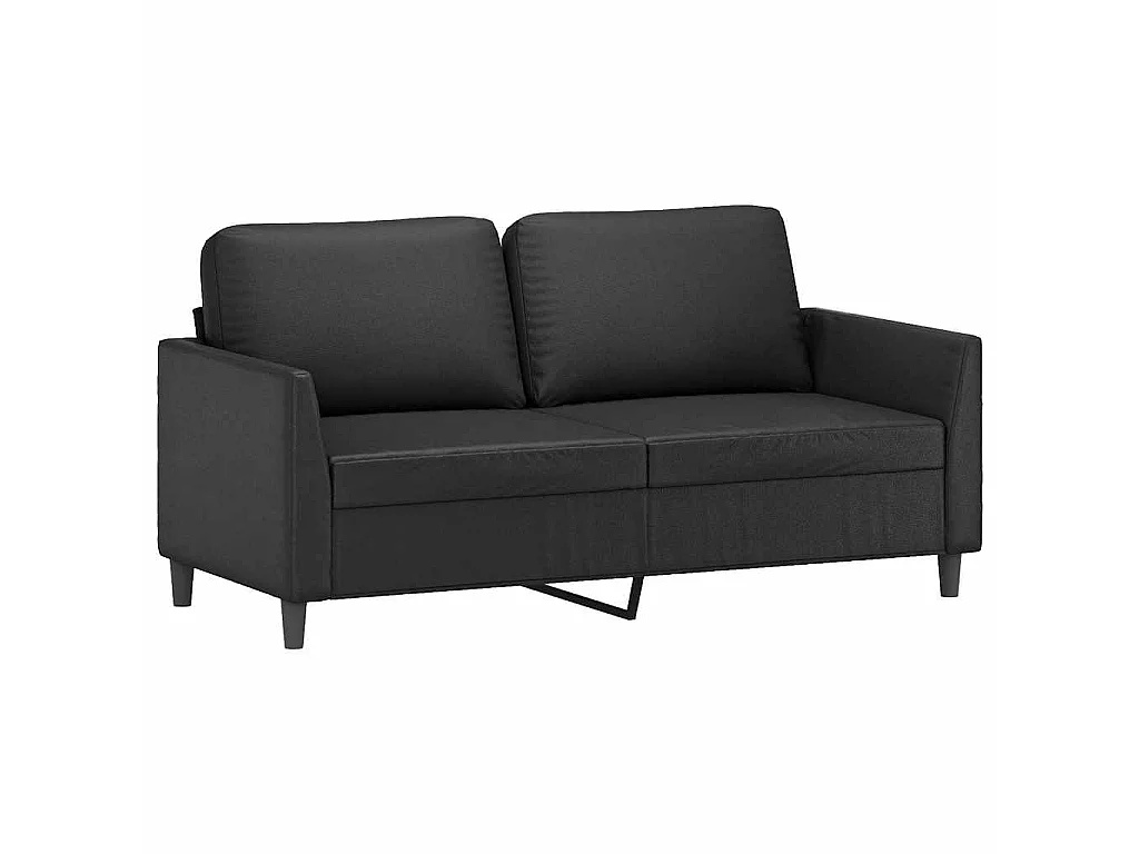 Sofá de 2 lugares 140 cm couro artificial preto