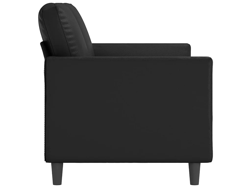 Sofá de 2 lugares 140 cm couro artificial preto