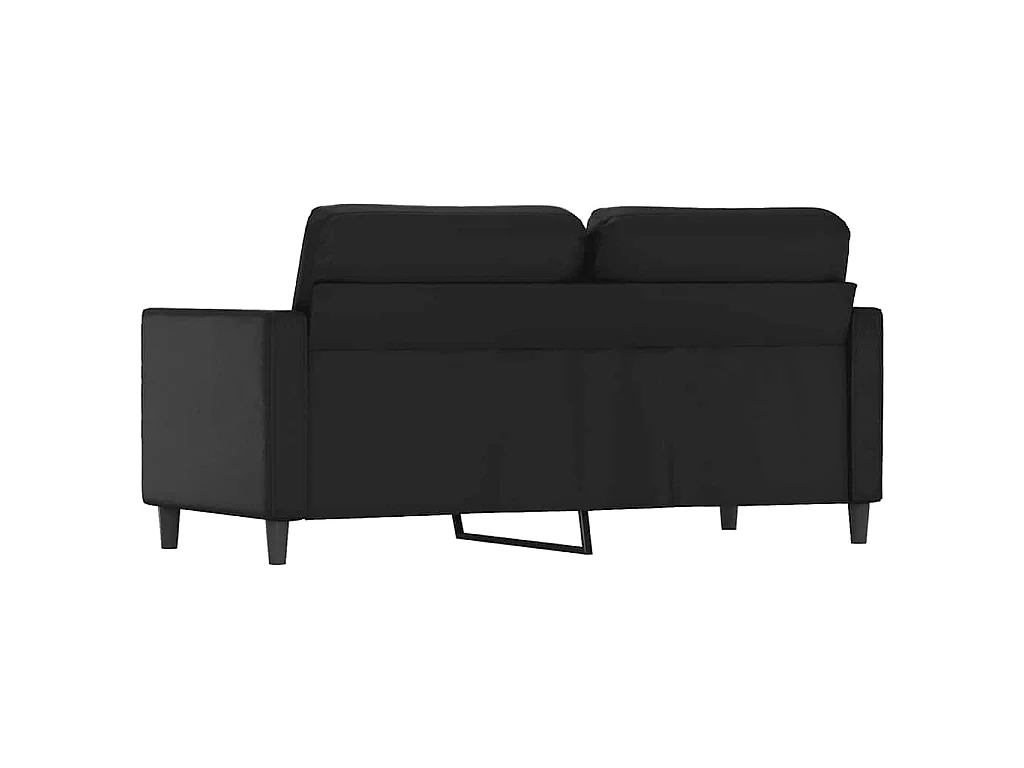 2-Sitzer-Sofa Schwarz 140 cm Kunstleder