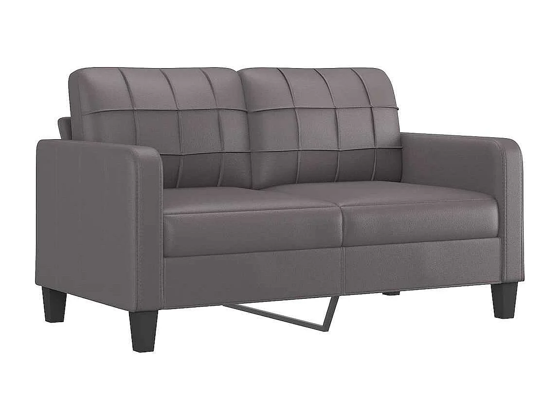 Sofá de 2 plazas de cuero sintético gris 140 cm