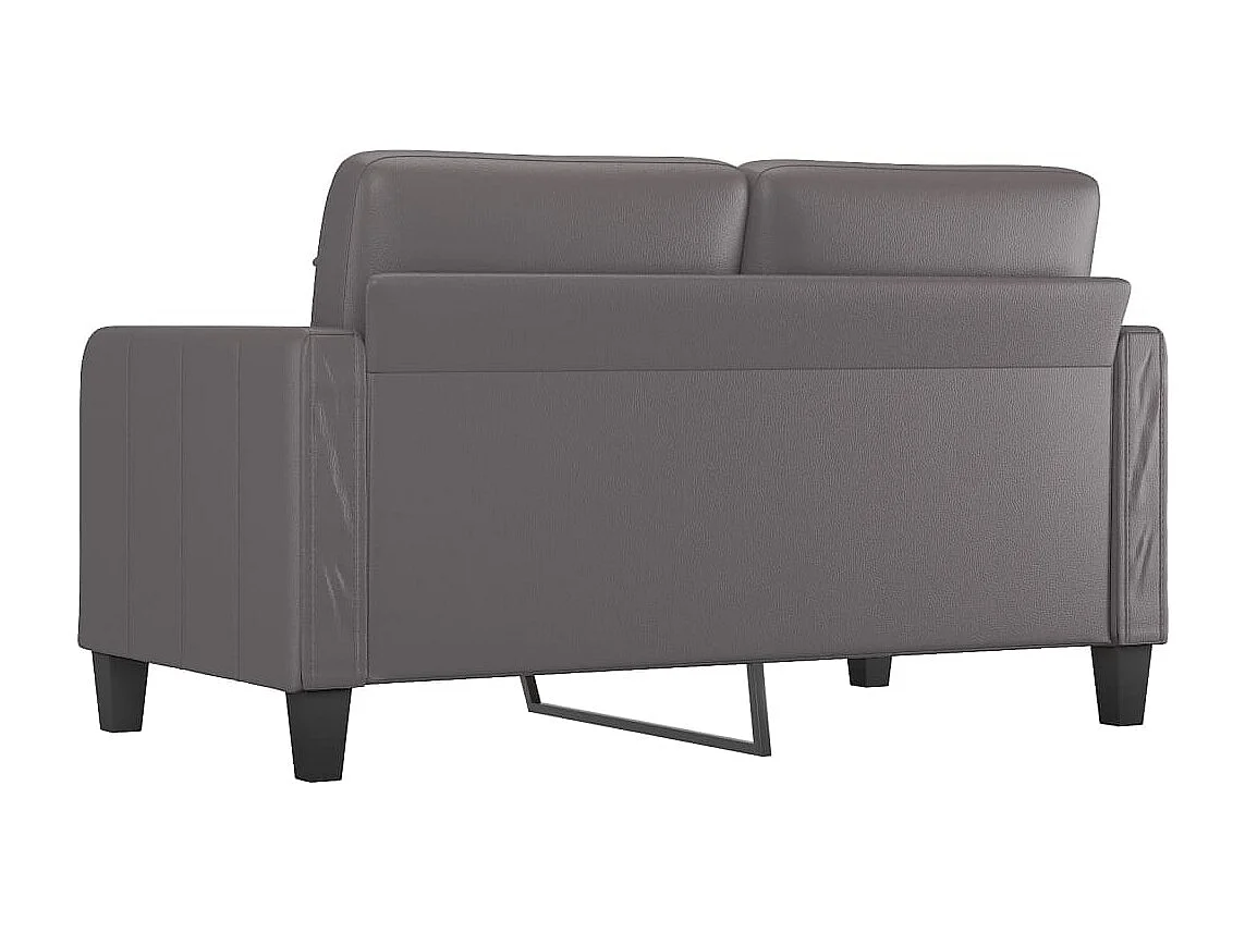 Sofá de 2 plazas de cuero sintético gris 140 cm