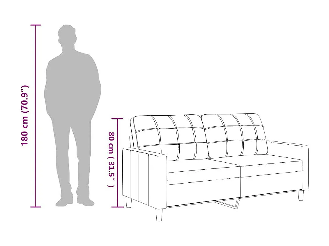Tweezitsbank 140 cm kunstleer grijs