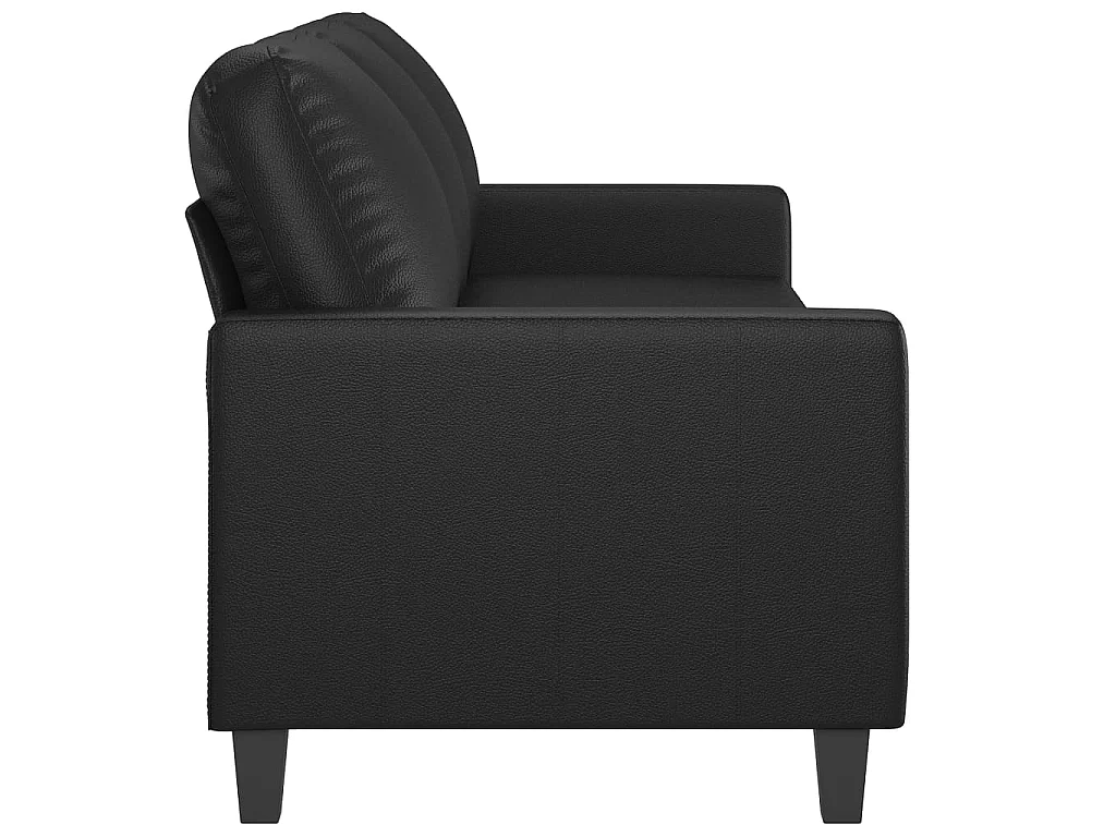 Divano a 3 Posti Nero 180 cm in Similpelle