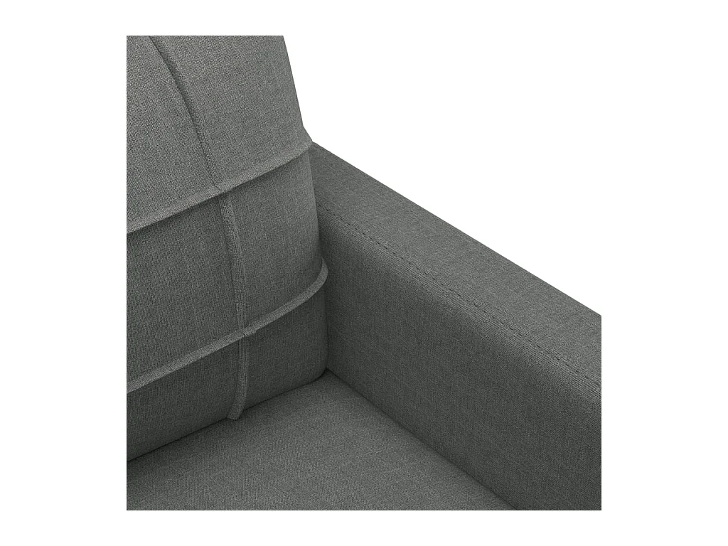 Canapé à 2 places Gris foncé 140 cm Tissu