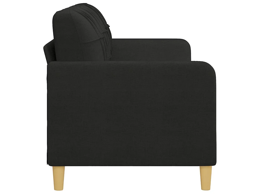 Canapé à 3 places Noir 180 cm Tissu