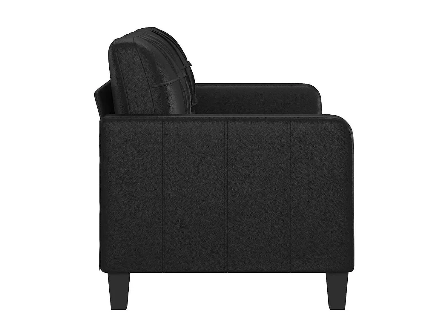 2-Sitzer-Sofa Schwarz 140 cm Kunstleder