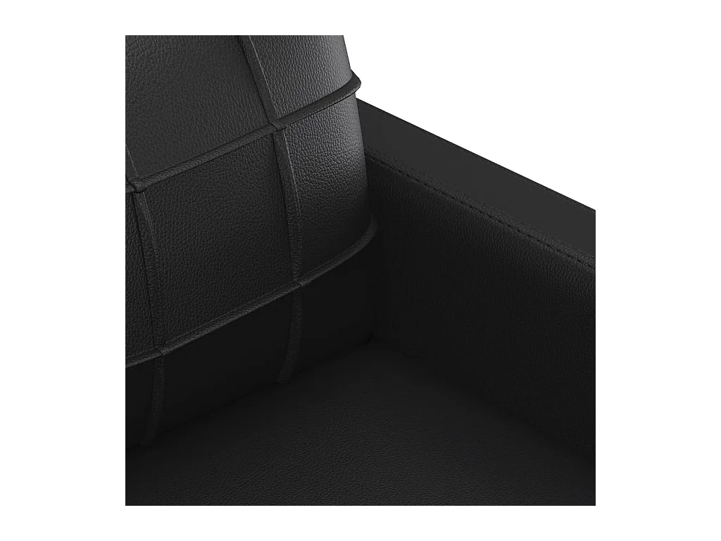 2-Sitzer-Sofa Schwarz 140 cm Kunstleder