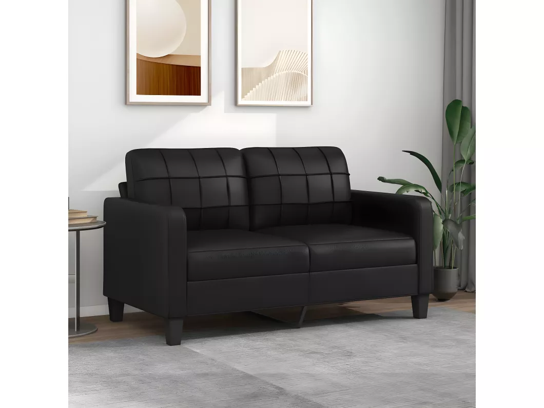 Kauf Unique 2-Sitzer-Sofa Schwarz 140 cm Kunstleder