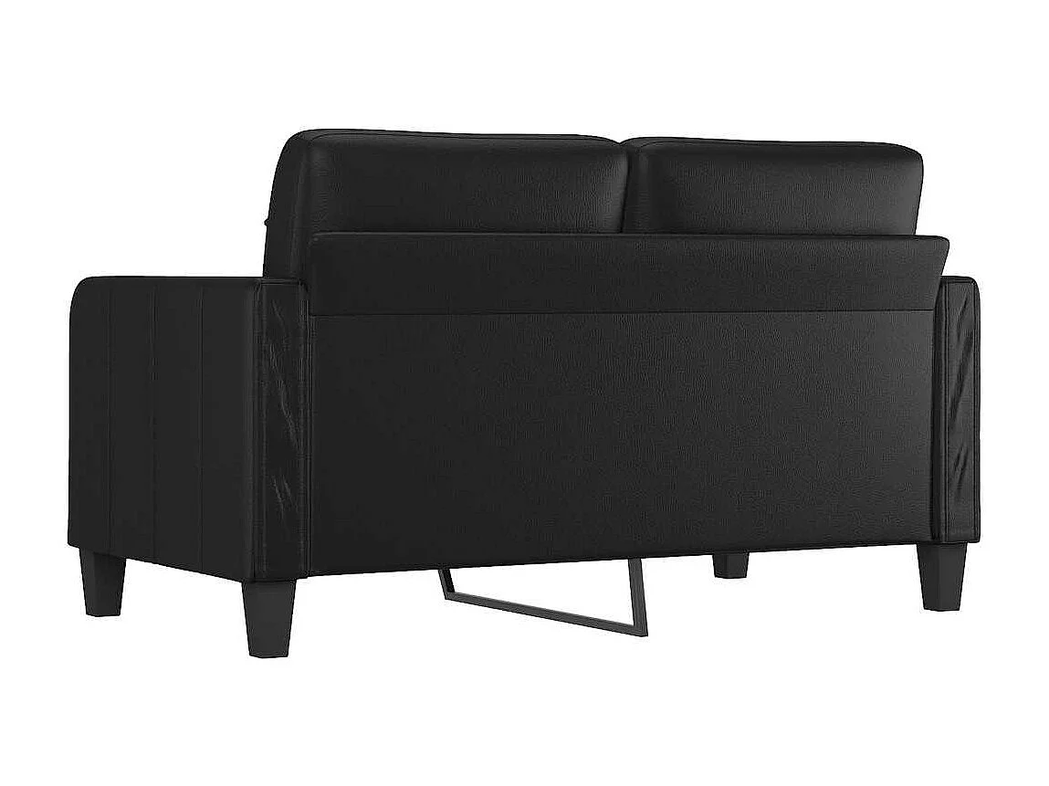 Canapé à 2 places Noir 140 cm Similicuir