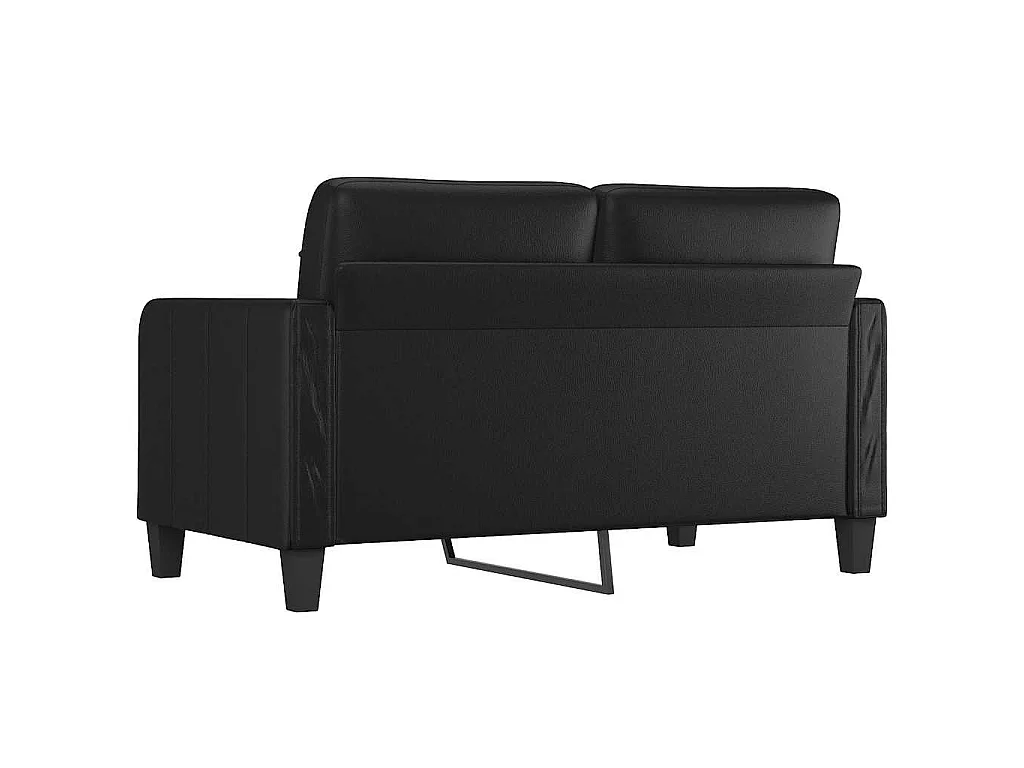 Canapé à 2 places Noir 140 cm Similicuir