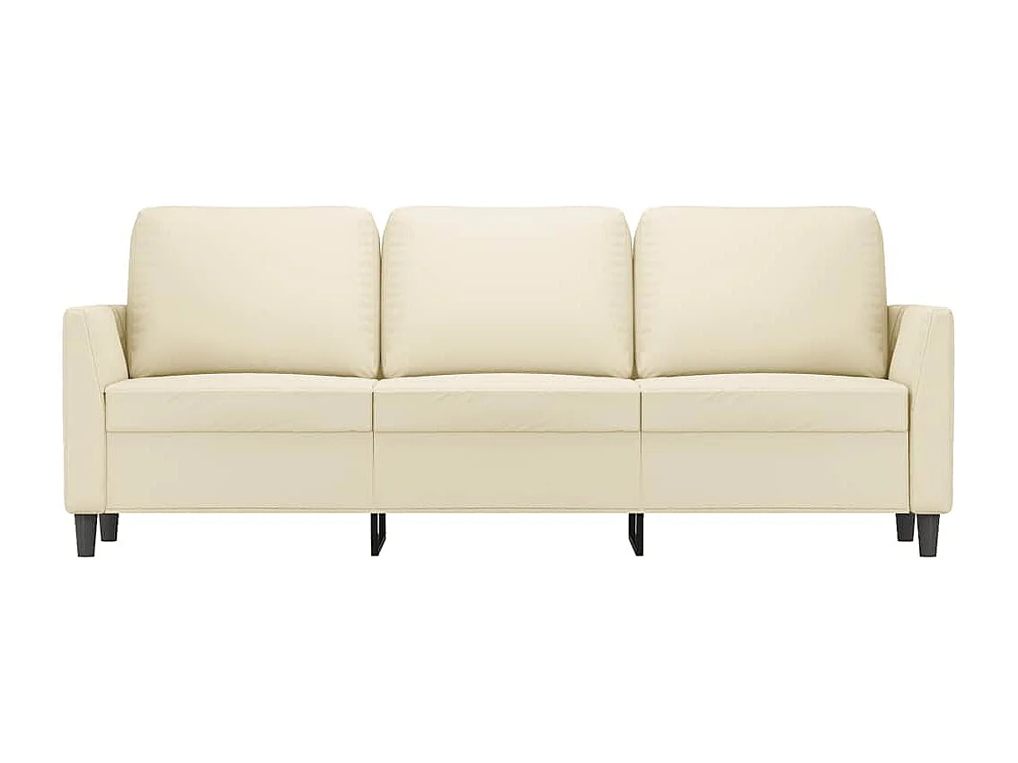 3-Sitzer-Sofa Creme 180 cm Kunstleder