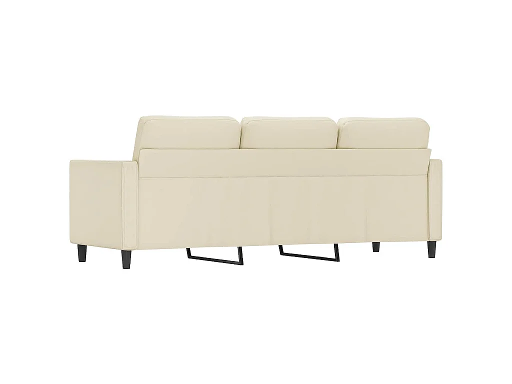 Sofá de 3 plazas de cuero sintético color crema 180 cm