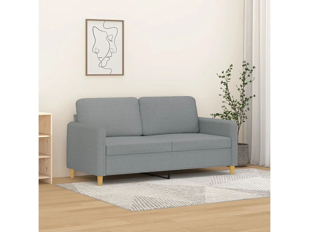 Tweezitsbank 140 cm stof lichtgrijs