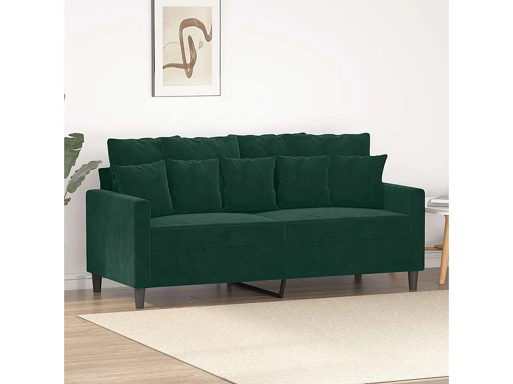 Tweezitsbank 140 cm fluweel donkergroen