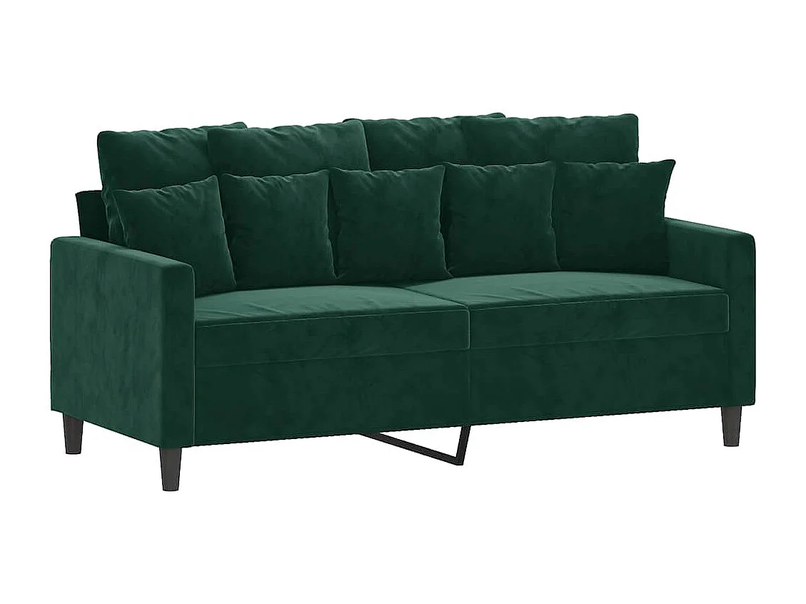 Divano a 2 Posti Verde Scuro 140 cm in Velluto