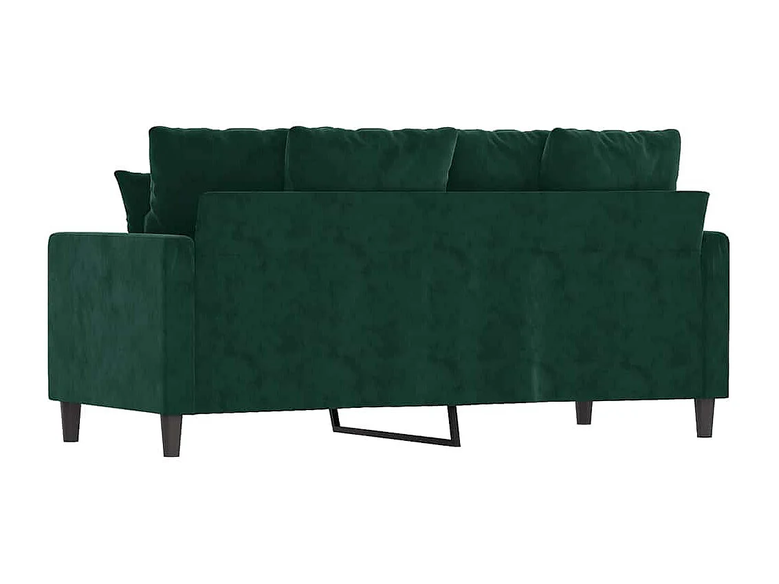 Divano a 2 Posti Verde Scuro 140 cm in Velluto