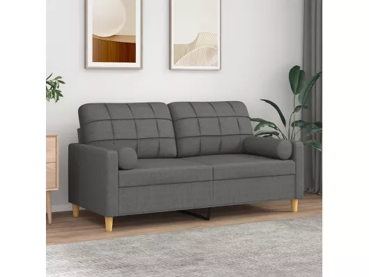 Kauf Unique 2-Sitzer-Sofa mit Zierkissen Dunkelgrau 140 cm Stoff