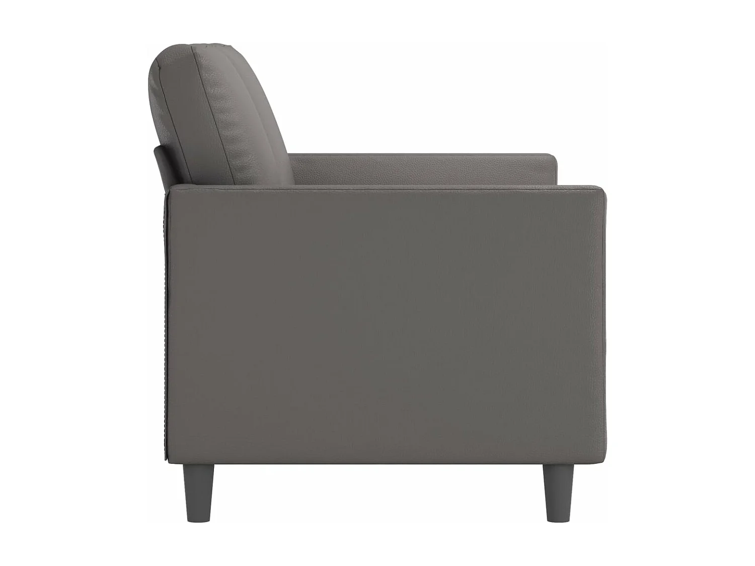2-Sitzer-Sofa Grau 120 cm Kunstleder