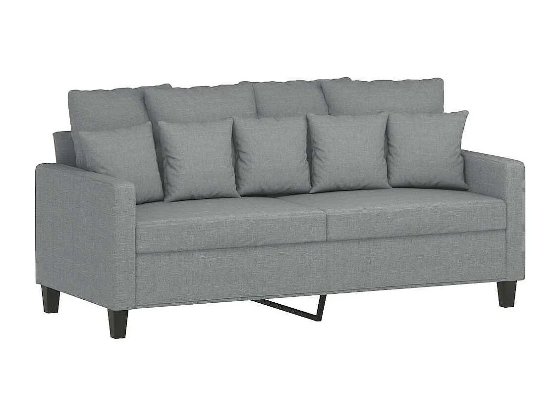 Canapé à 2 places Gris clair 140 cm Tissu