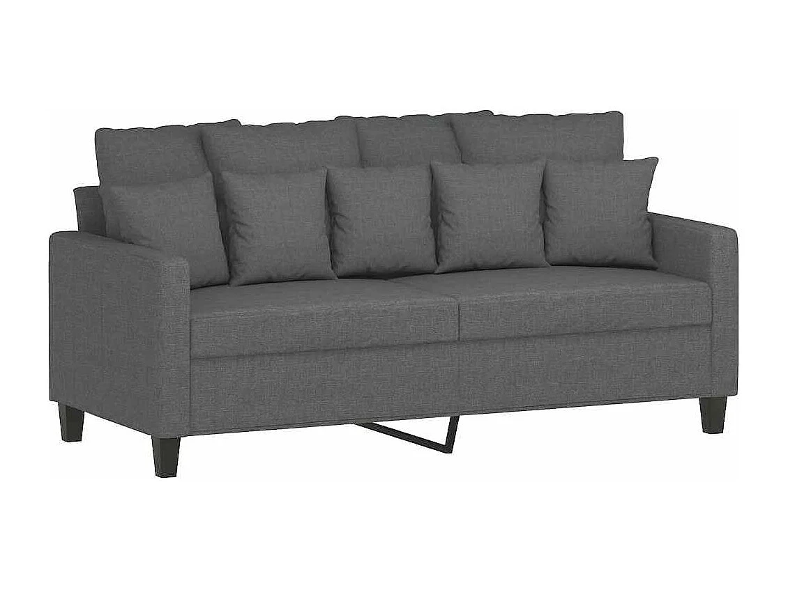 Divano a 2 Posti Grigio Scuro 140 cm in Tessuto