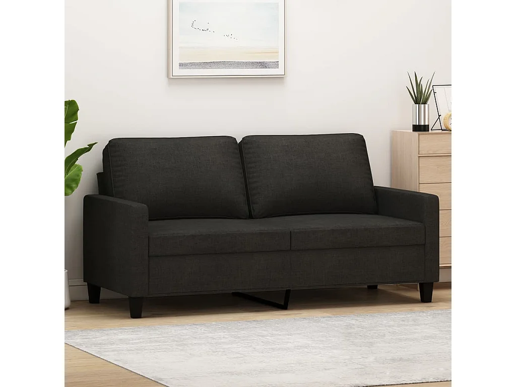 2-Sitzer-Sofa Schwarz 140 cm Stoff