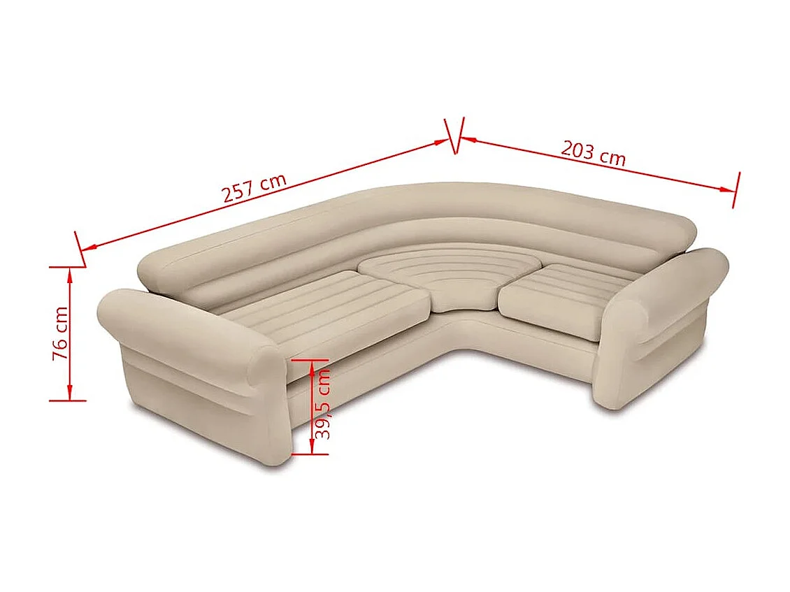 Canapé d'angle gonflable 257x203x76 cm 68575NP