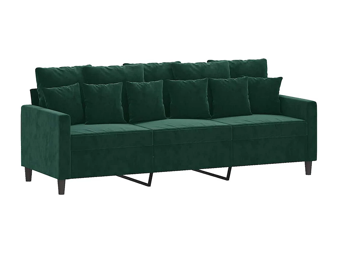 Driezitsbank 180 cm fluweel donkergroen