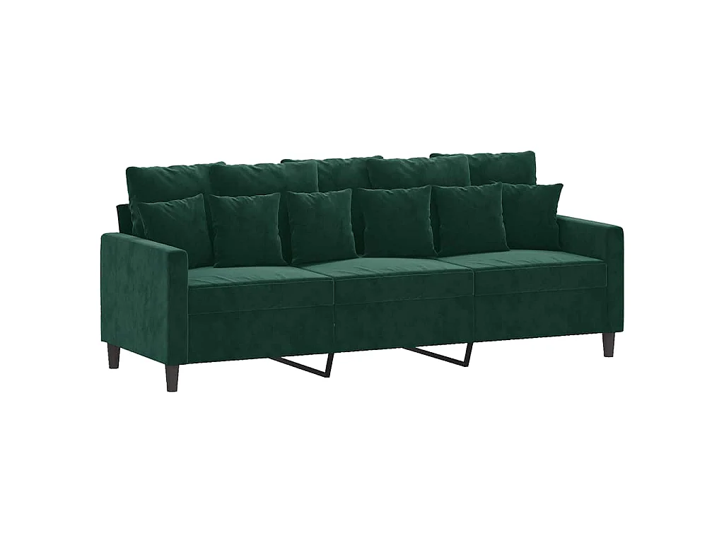 Driezitsbank 180 cm fluweel donkergroen