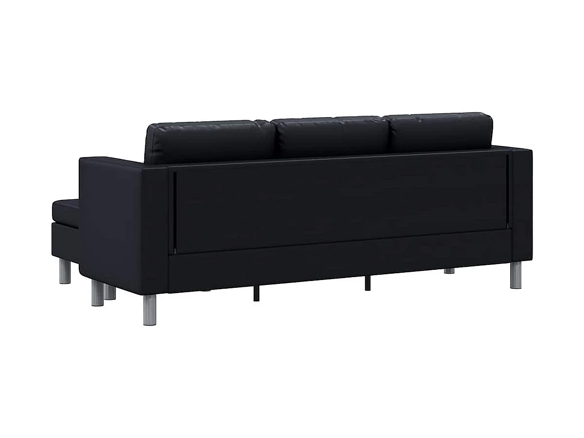 Driezitsbank kunstleer zwart