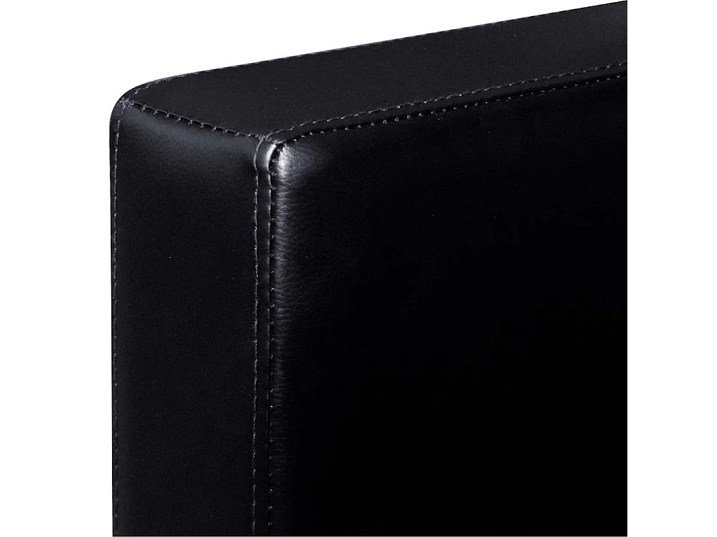 Canapé sectionnel à 3 places Cuir synthétique Noir