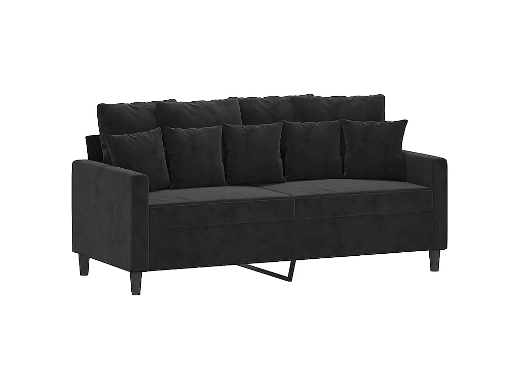 2-Sitzer-Sofa Schwarz 140 cm Samt