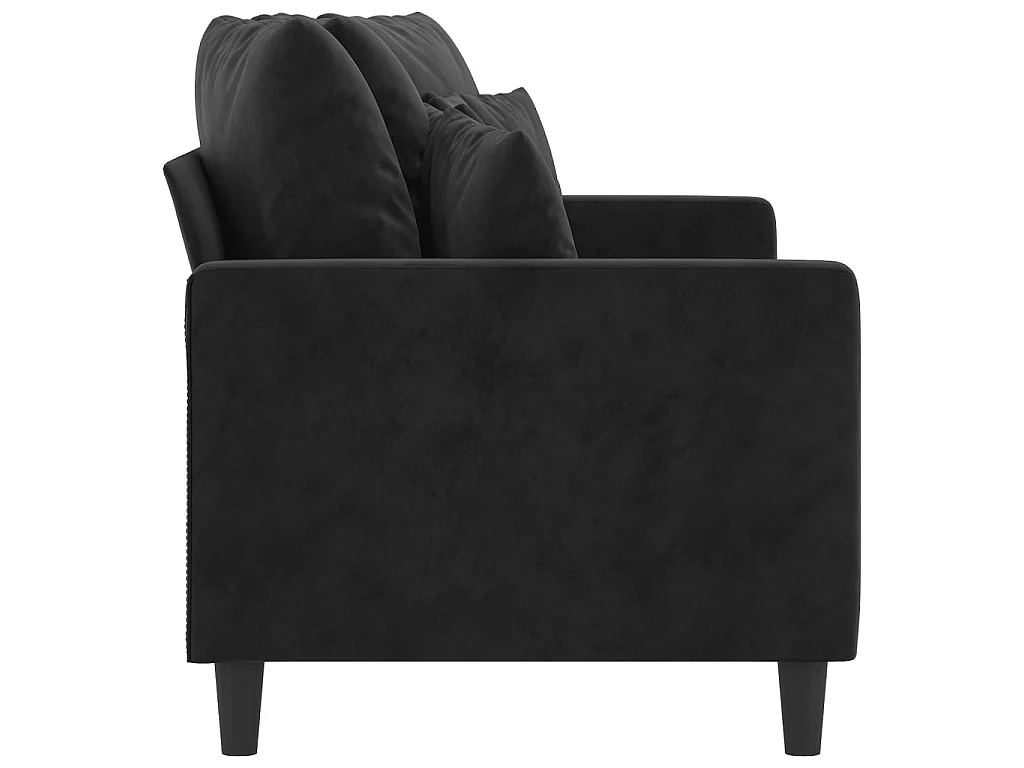 2-Sitzer-Sofa Schwarz 140 cm Samt
