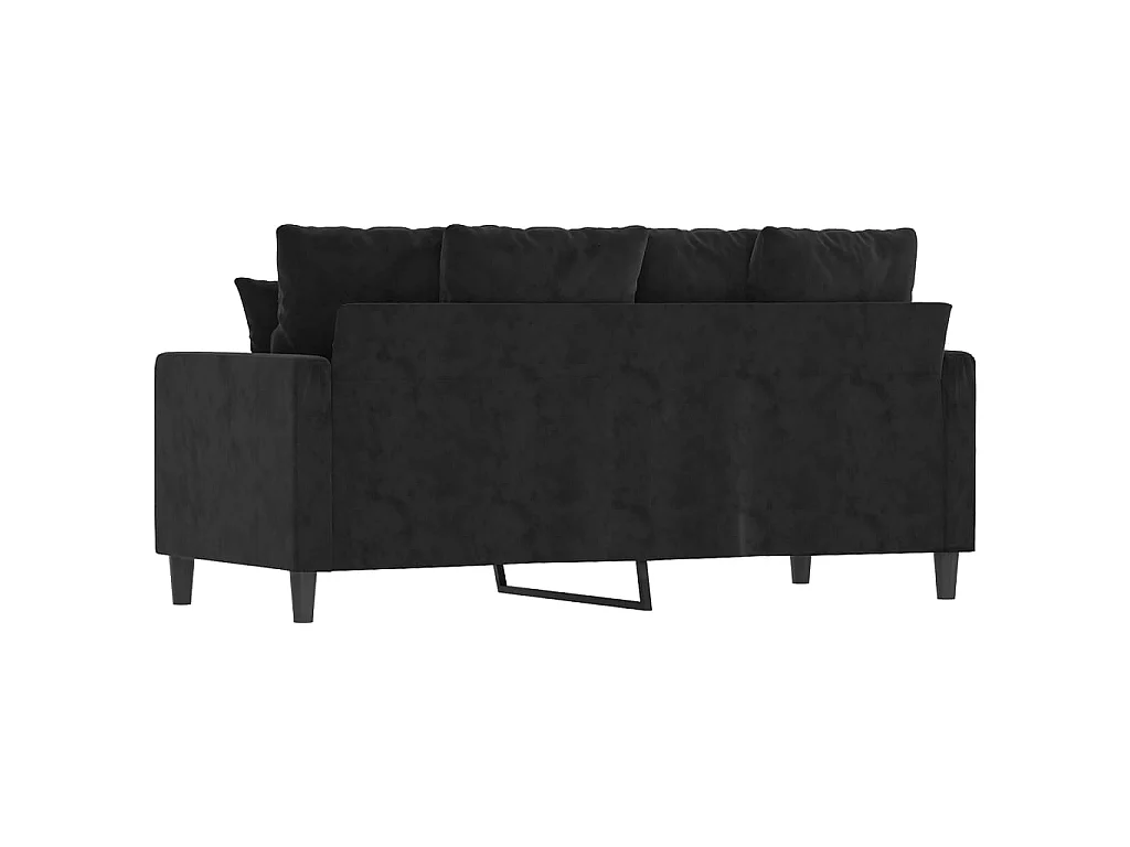 2-Sitzer-Sofa Schwarz 140 cm Samt