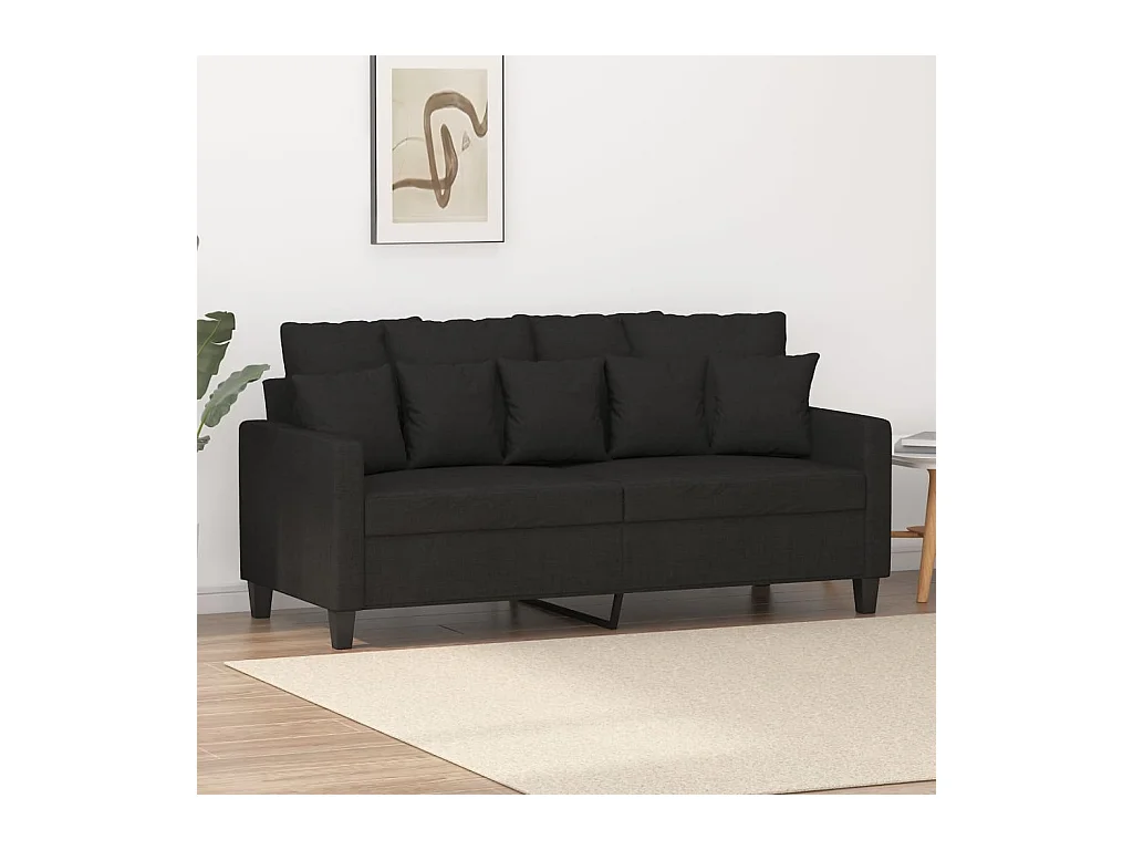 Tweezitsbank 140 cm stof zwart