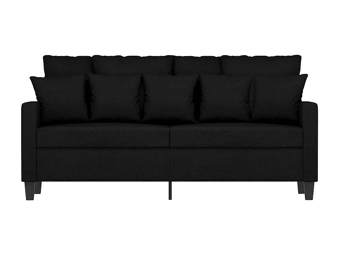 Sofa dwuosobowa Czarna 140 cm Tkanina Nowoczesna i Wygodna