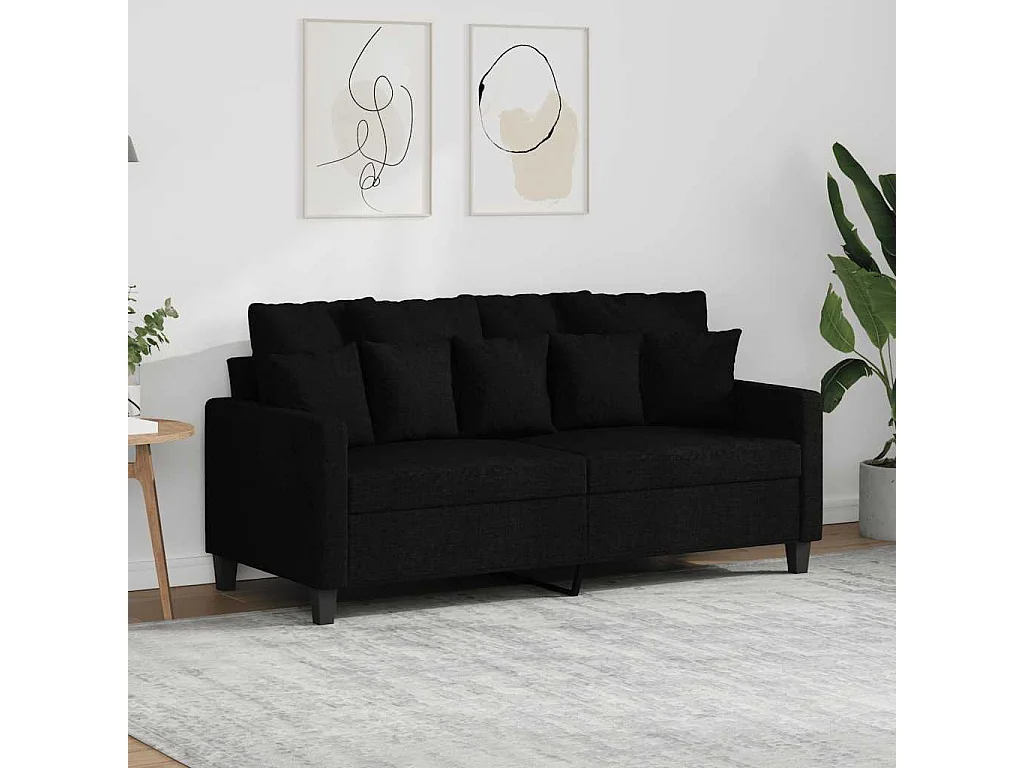 Tweezitsbank 140 cm stof zwart