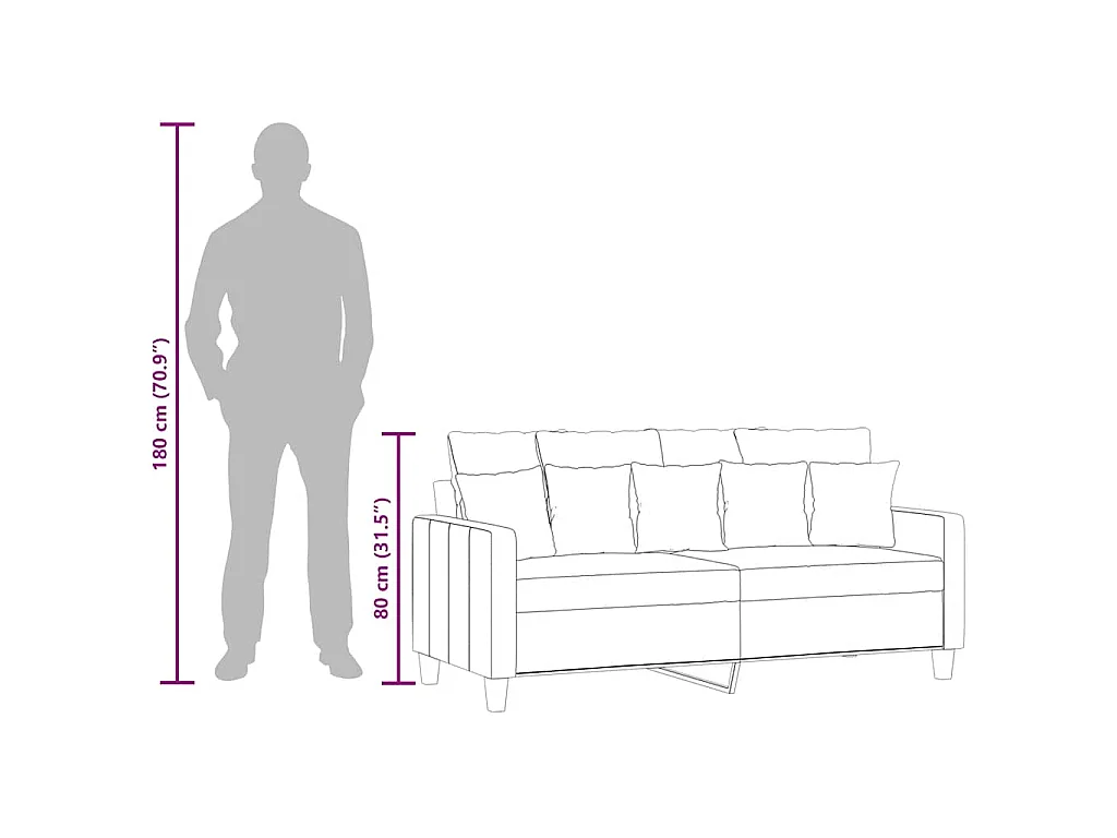 Tweezitsbank 140 cm stof zwart