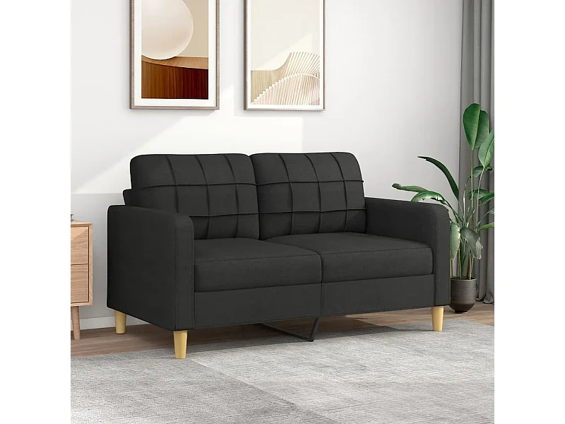 2-Sitzer-Sofa Schwarz 140 cm Stoff